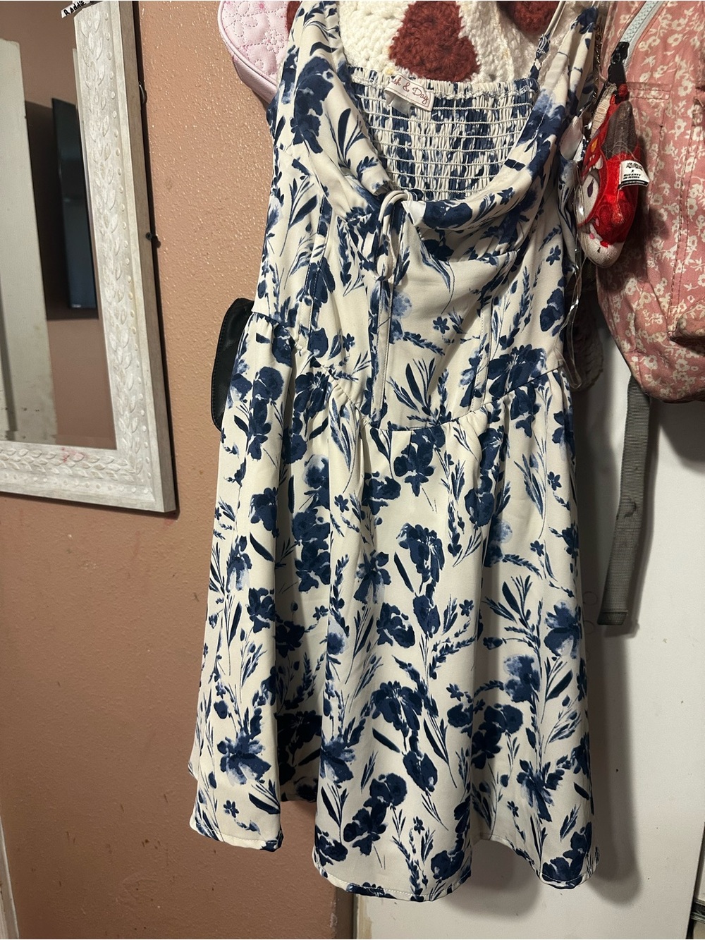 Floral Blue and White Sundress - Casual Women's Dress